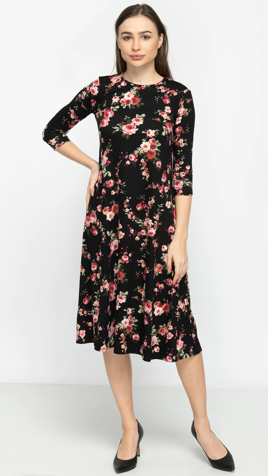 A- Line Dress - Roses