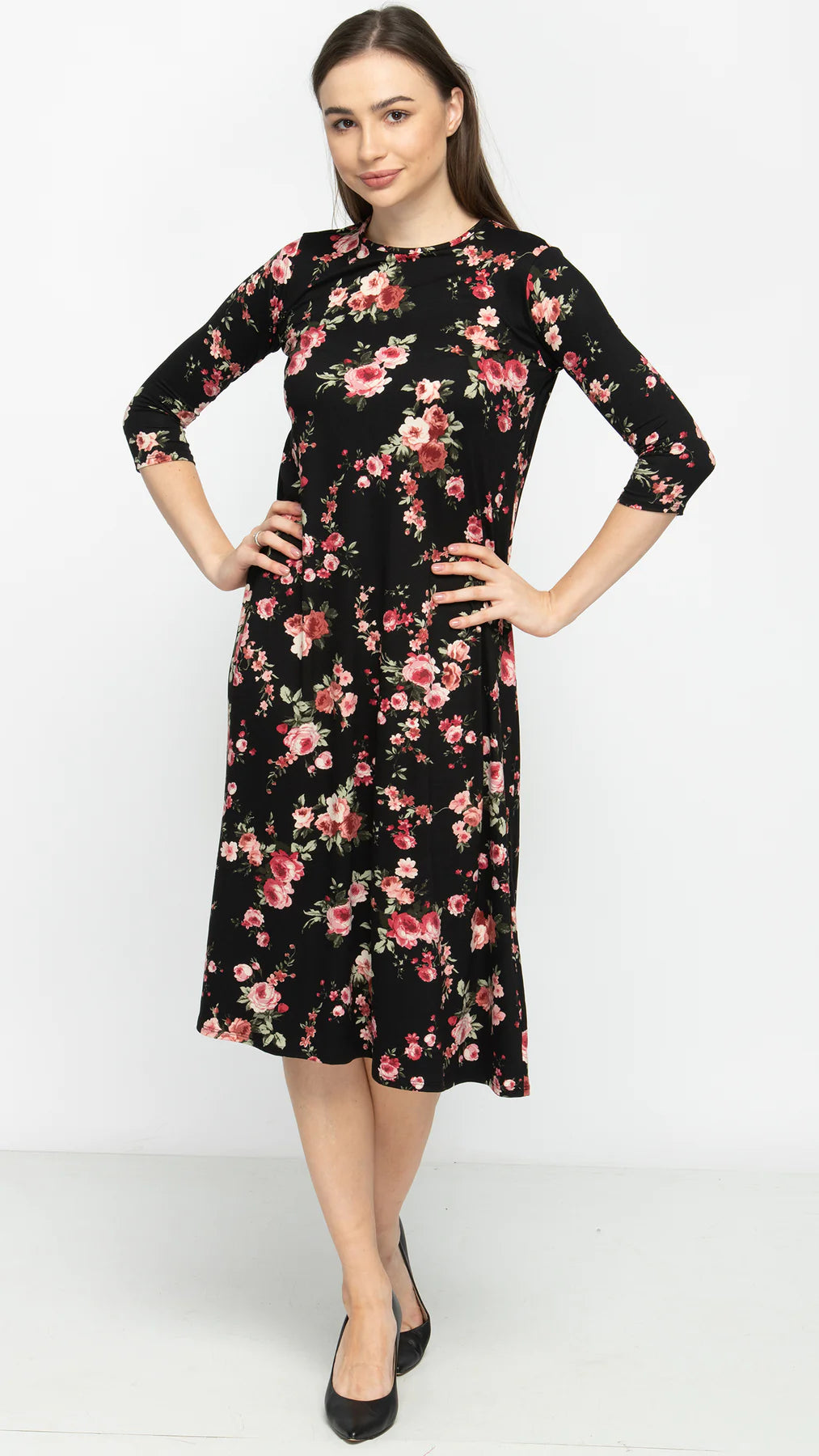 A- Line Dress - Roses