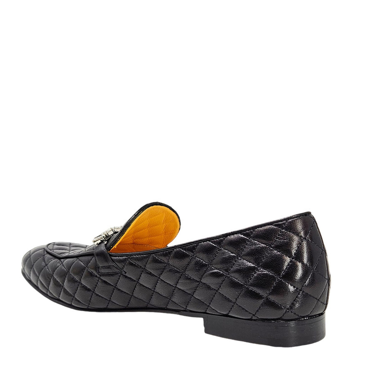 Black Quilted Flat Loafer