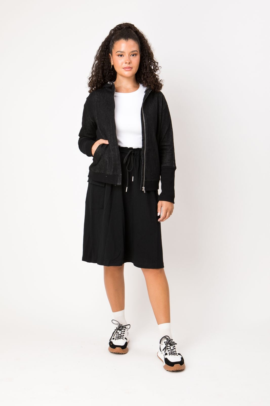 Black Denim Hooded Jacket