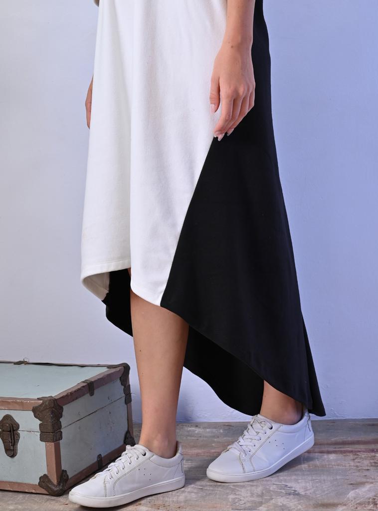 Black and White Hi Low Dress
