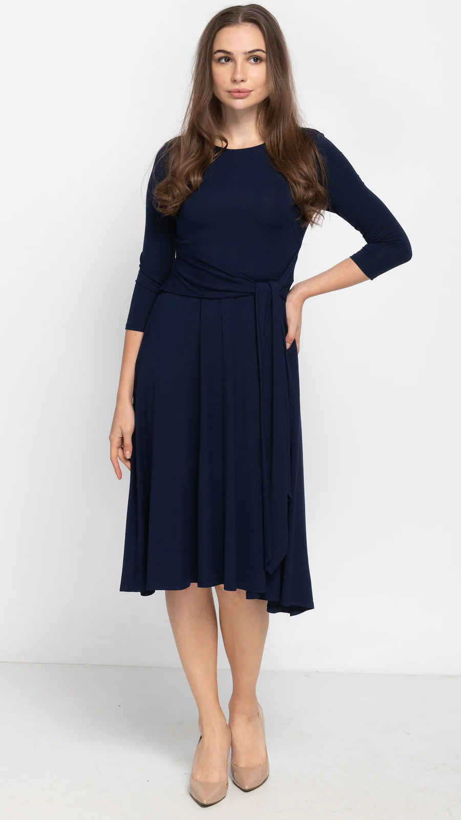 KMW Navy Side Tie Dress 2109