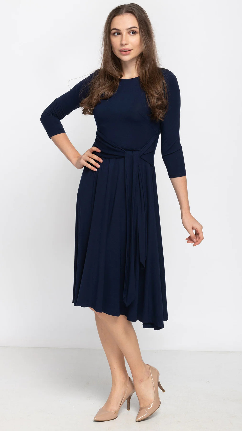KMW Navy Side Tie Dress 2109