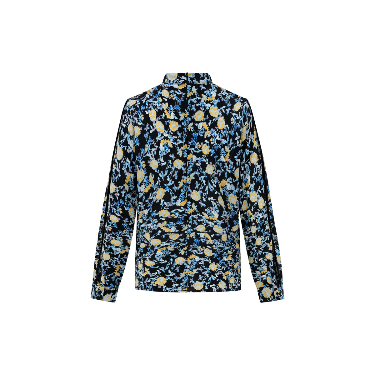 Cuffed Sleeve Floral Blouse