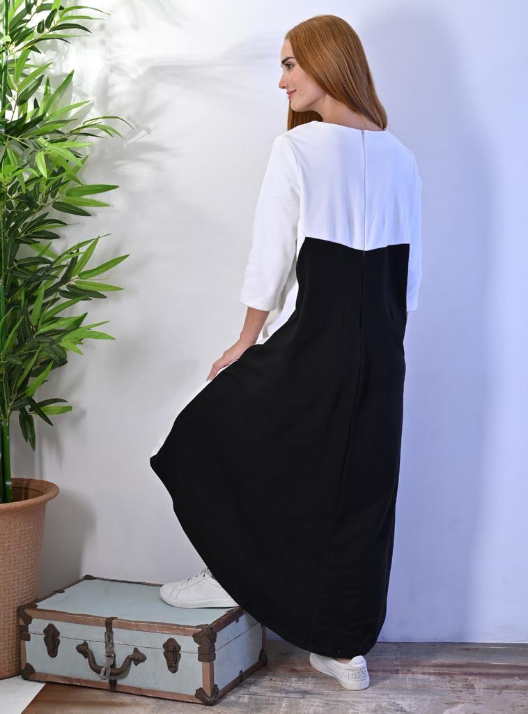 Black and White Hi Low Dress