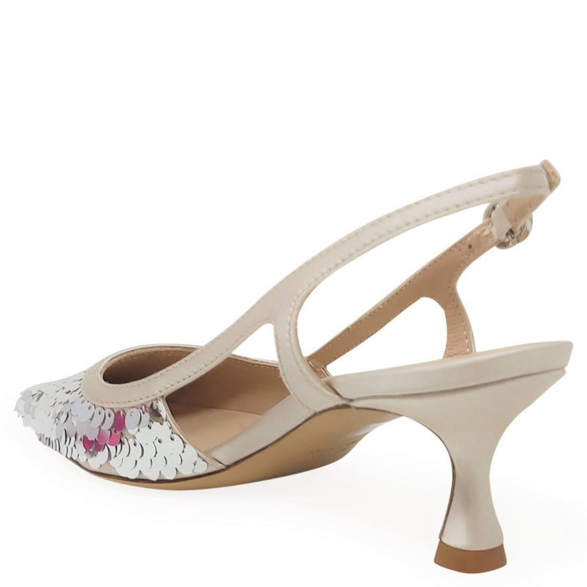 Roberto Festa Silver Sequence Snip Slingback Heel