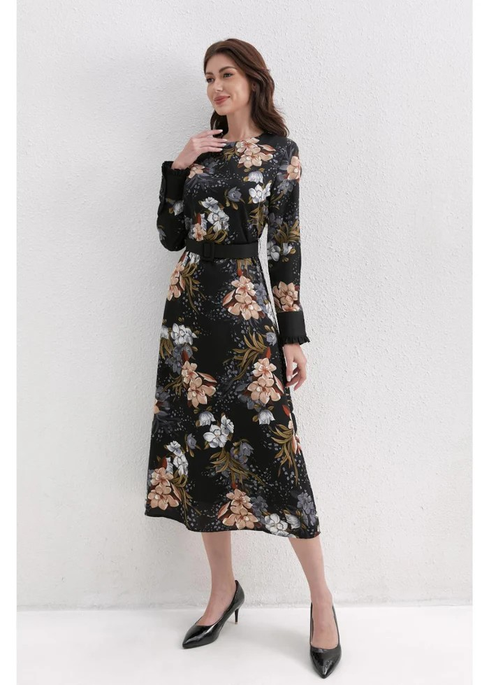 Autumn Bloom Midi Dress