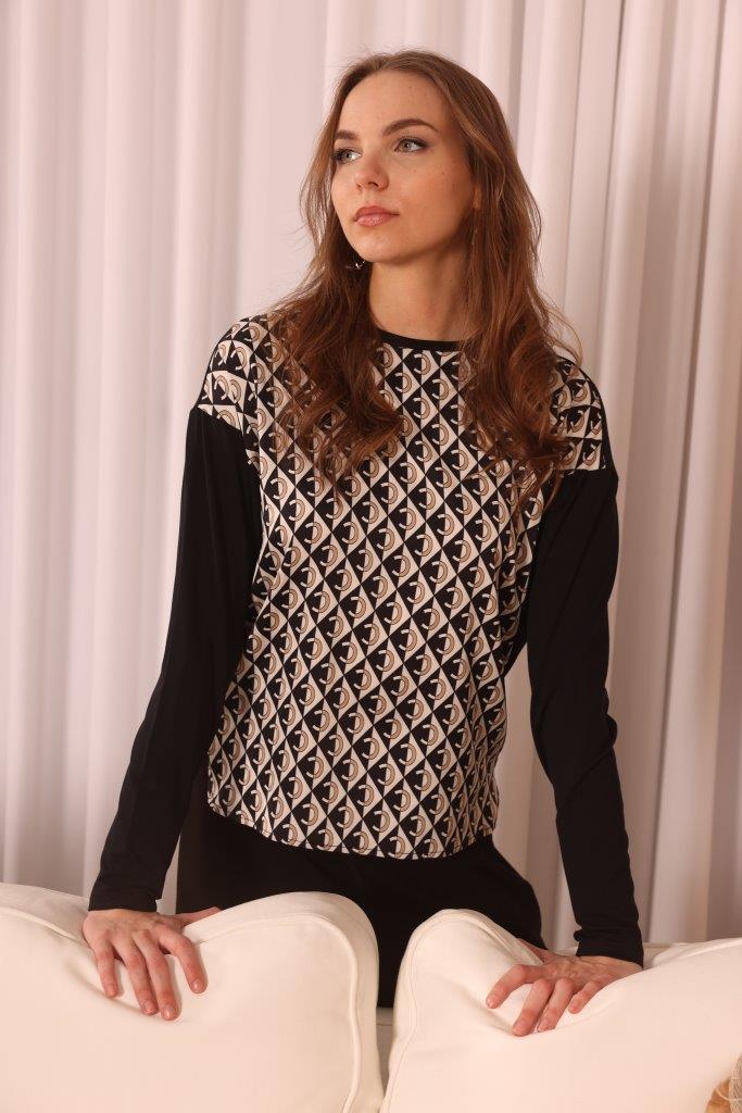 Printed Dolman Sleeve Top