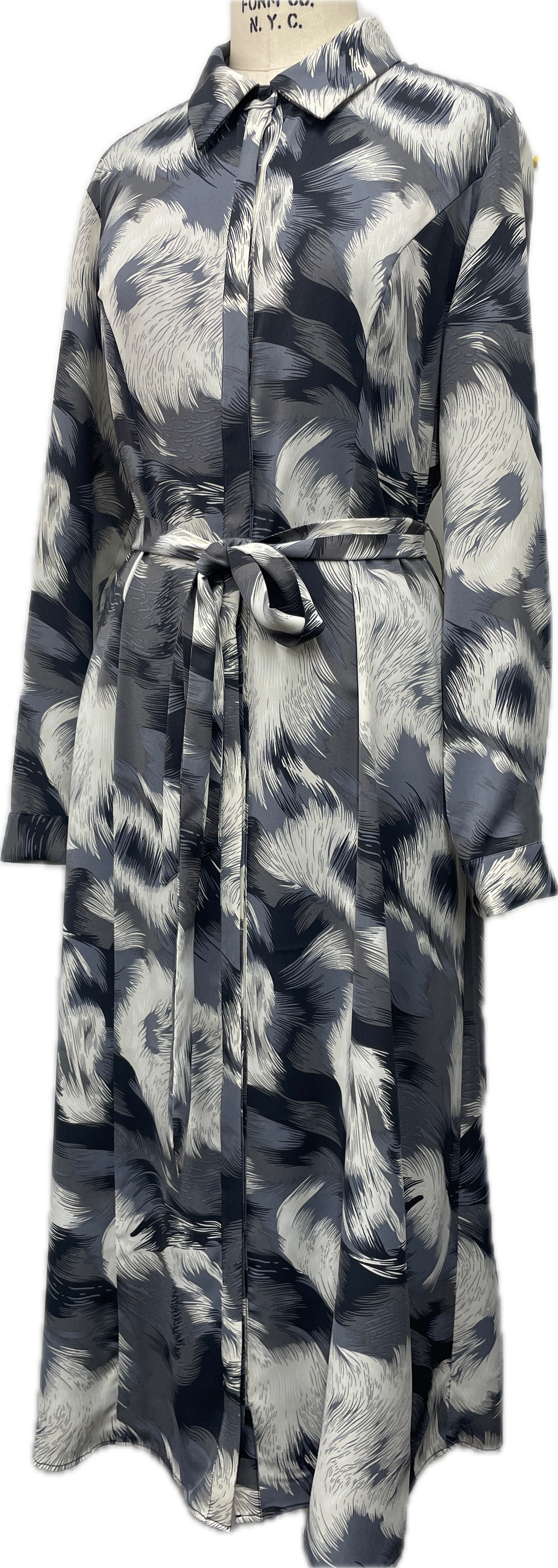 Grey Print Dress