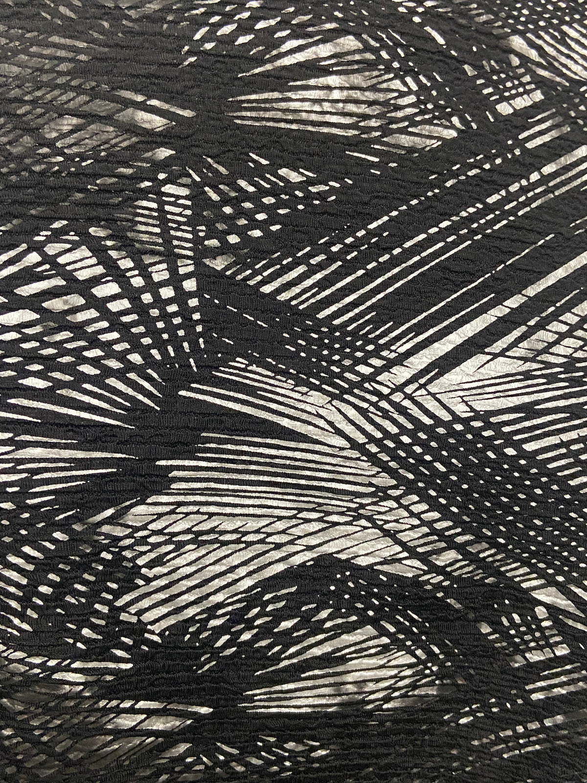 Black Silver Crinkle Top