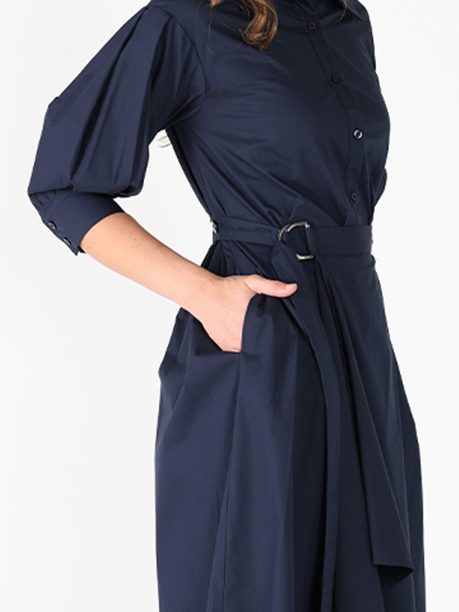 Bottom Wrap Shirt Collared Dress D38756