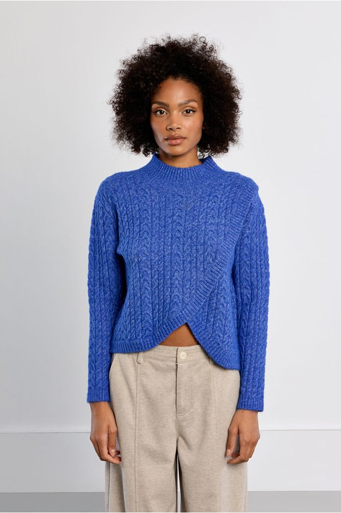 Royal Blue Cable-knit Sweater
