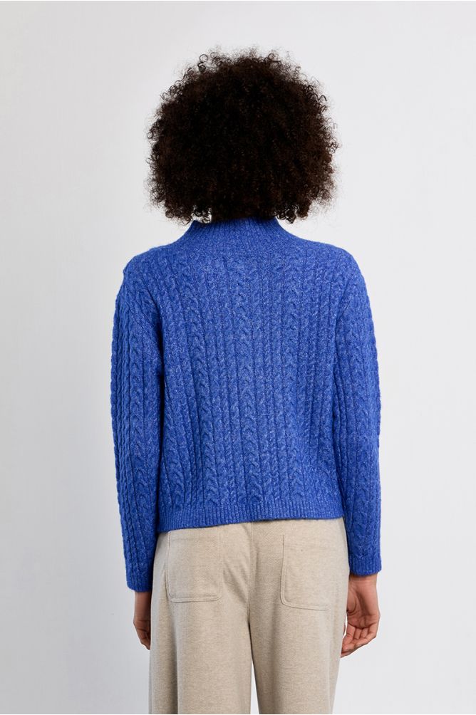 Royal Blue Cable-knit Sweater