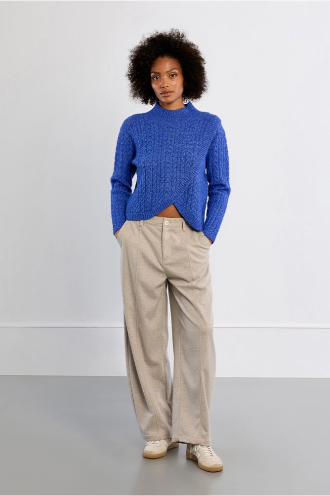 Royal Blue Cable-knit Sweater