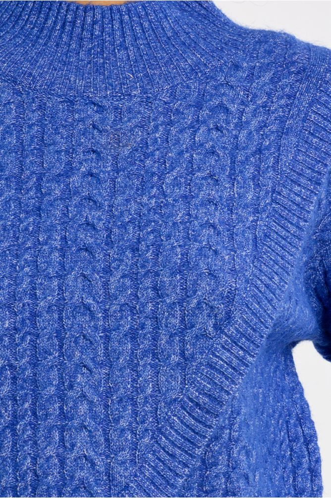 Royal Blue Cable-knit Sweater