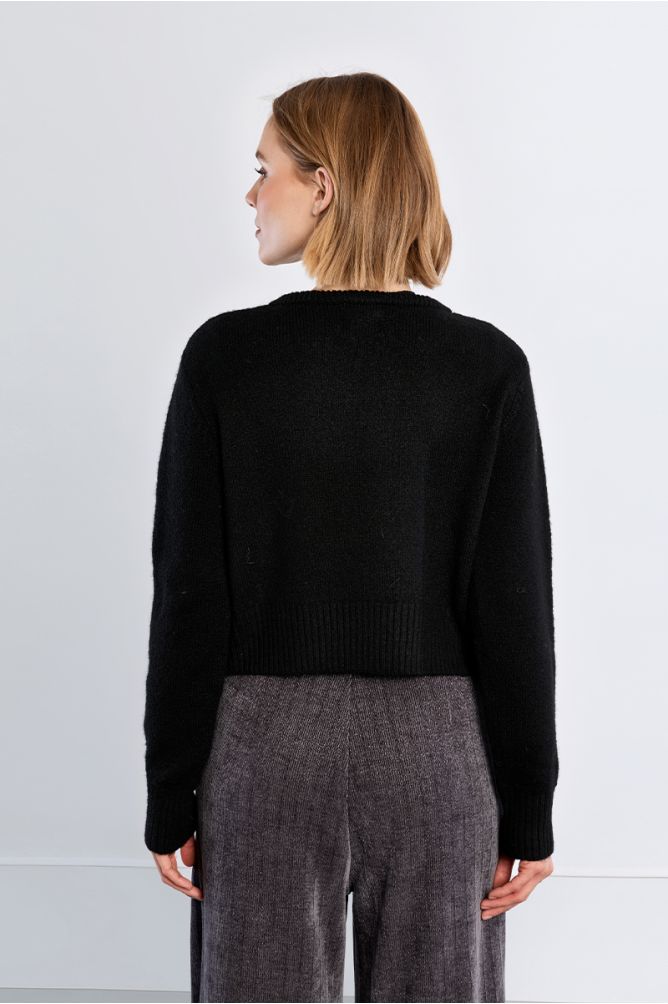 Black Open Cardigan