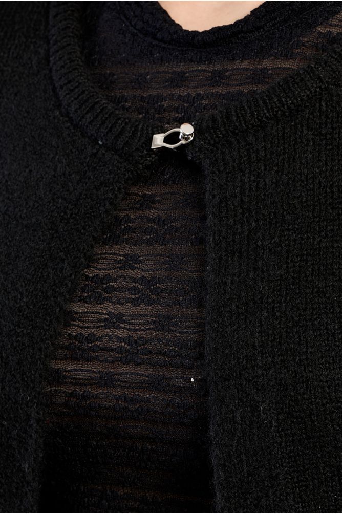 Black Open Cardigan