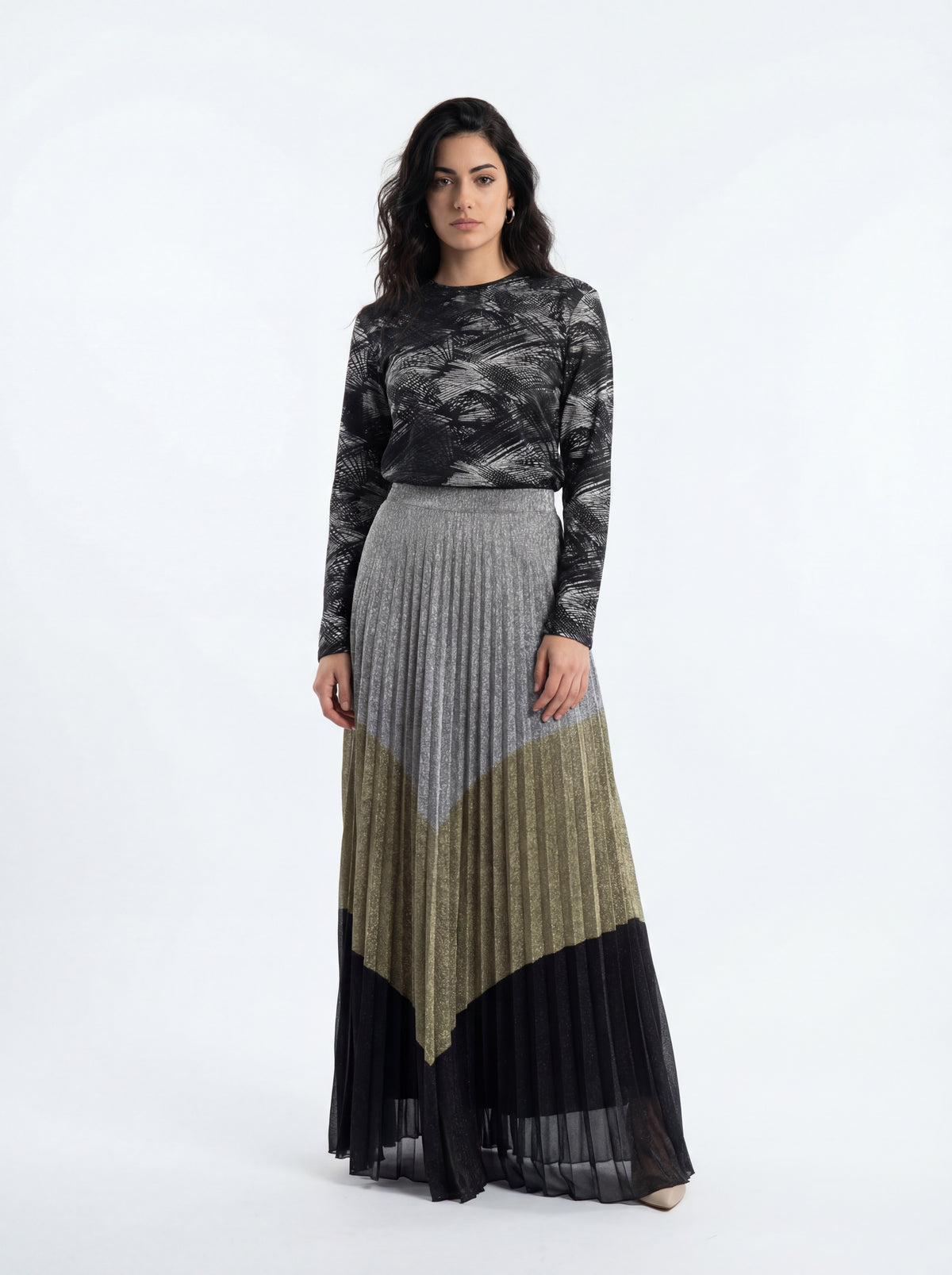 Black Silver Crinkle + Gracia Three Metallic - 08