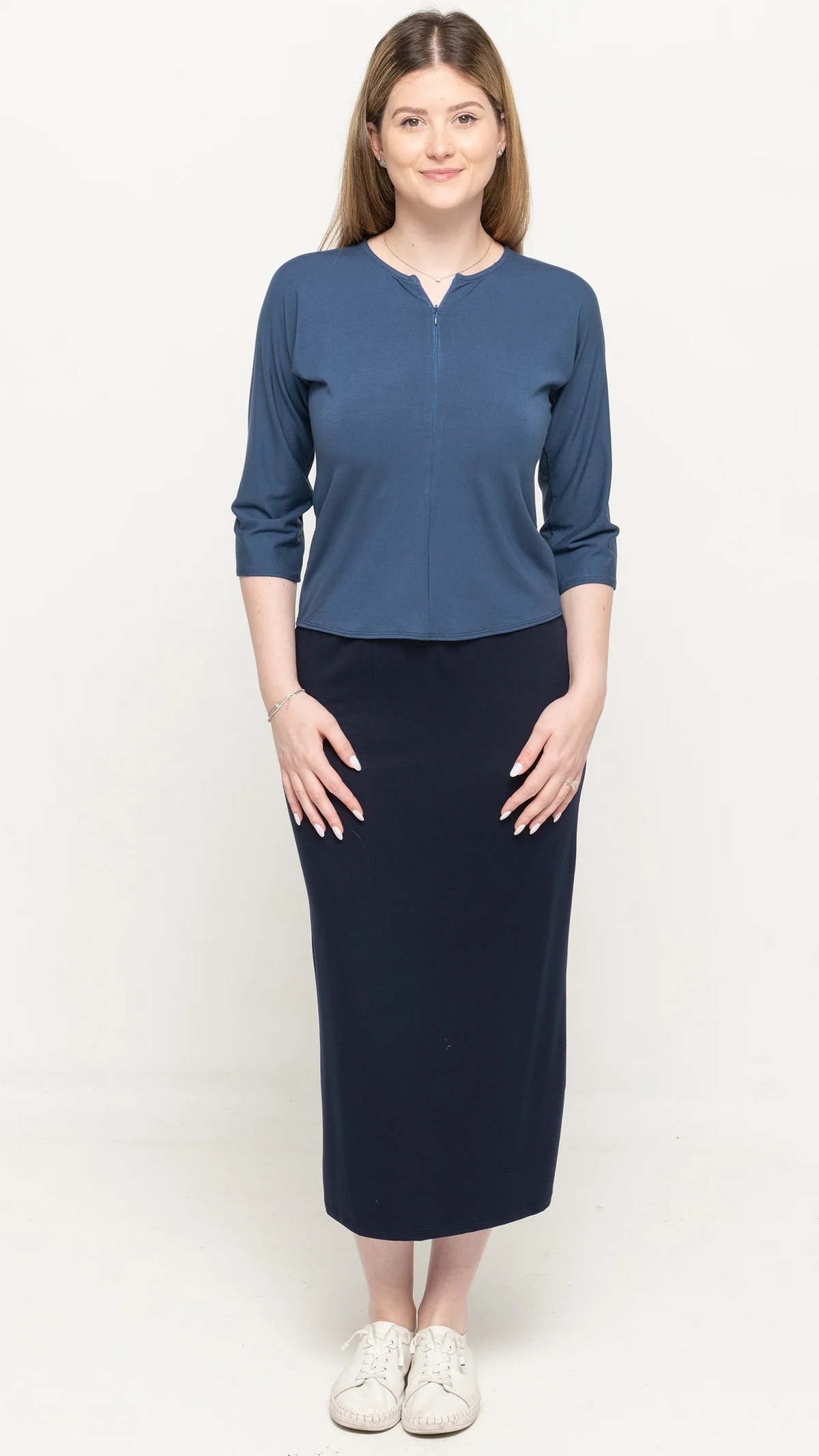 Bamboo Jersey 1/2 Zip Top T-shirt
