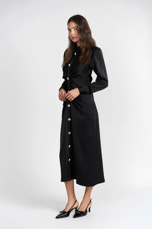 Ruche Satin Dress