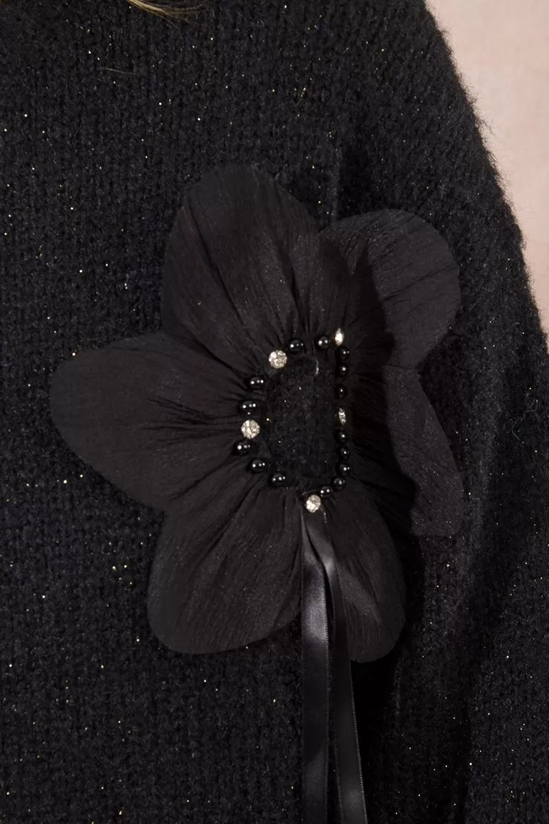 Embossed Flower Sweater