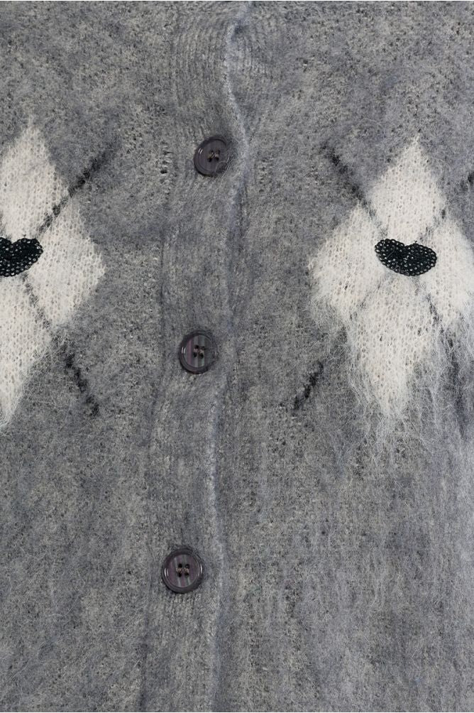 Grey Plaid Cardigan