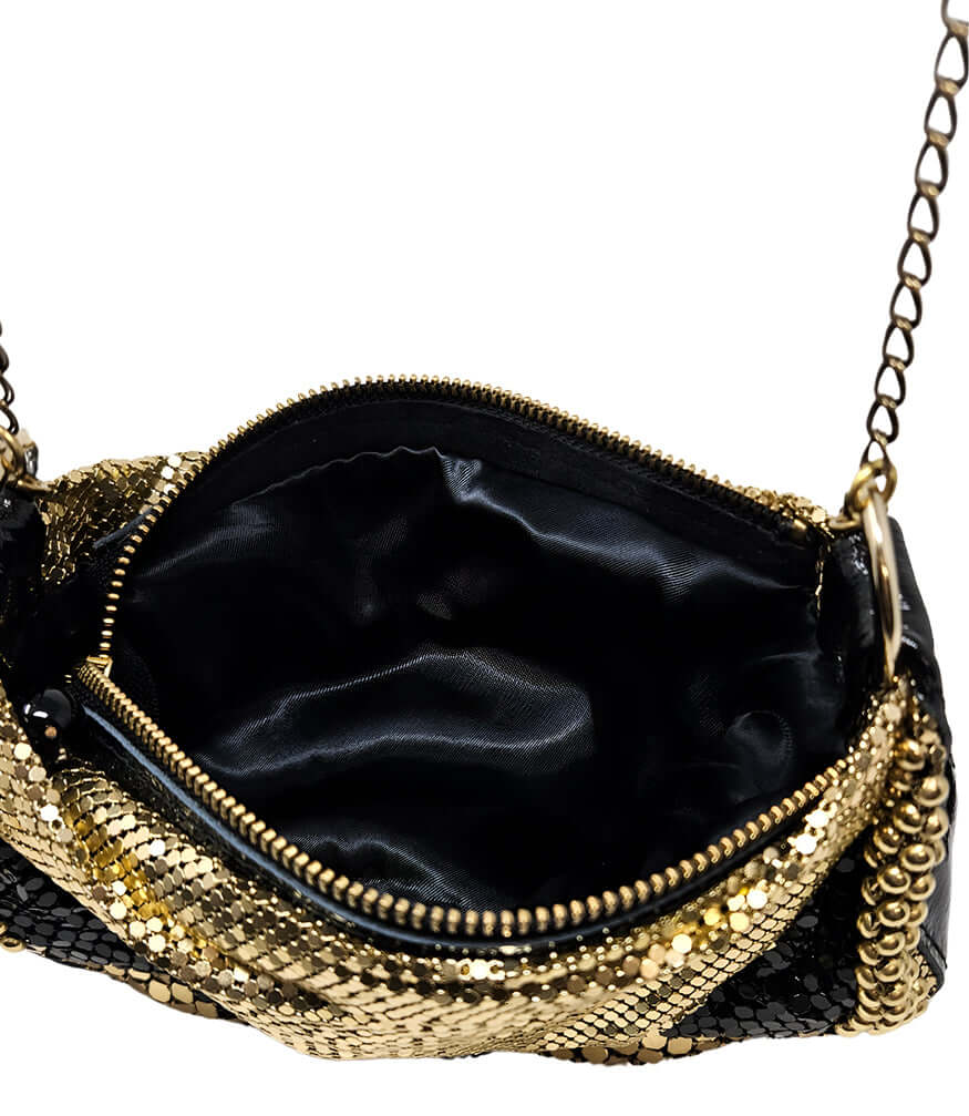 Laura B Black/Gold Raquel U Bag