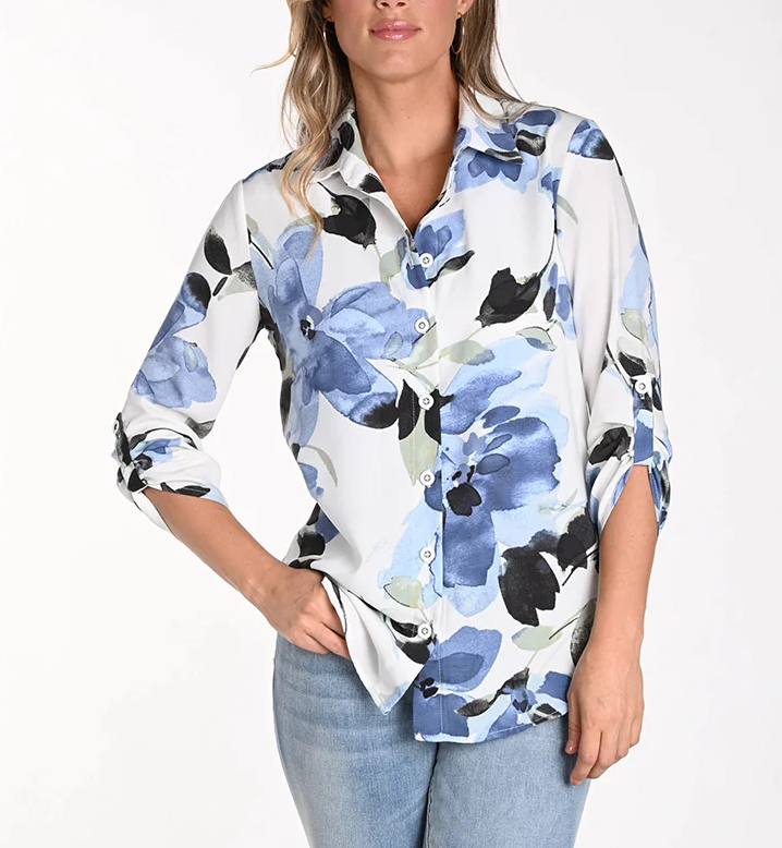 Frank Lyman Floral Button Top - 241465