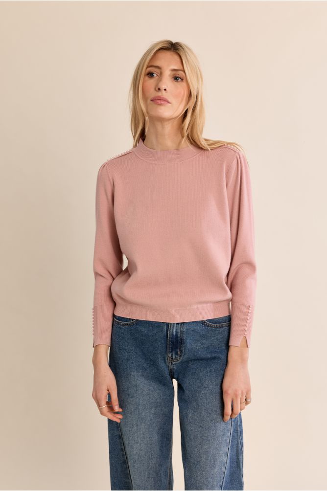 Beaded Sleeve Sweater