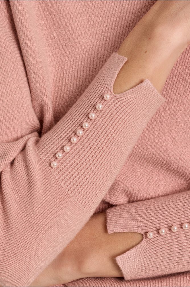 Beaded Sleeve Sweater