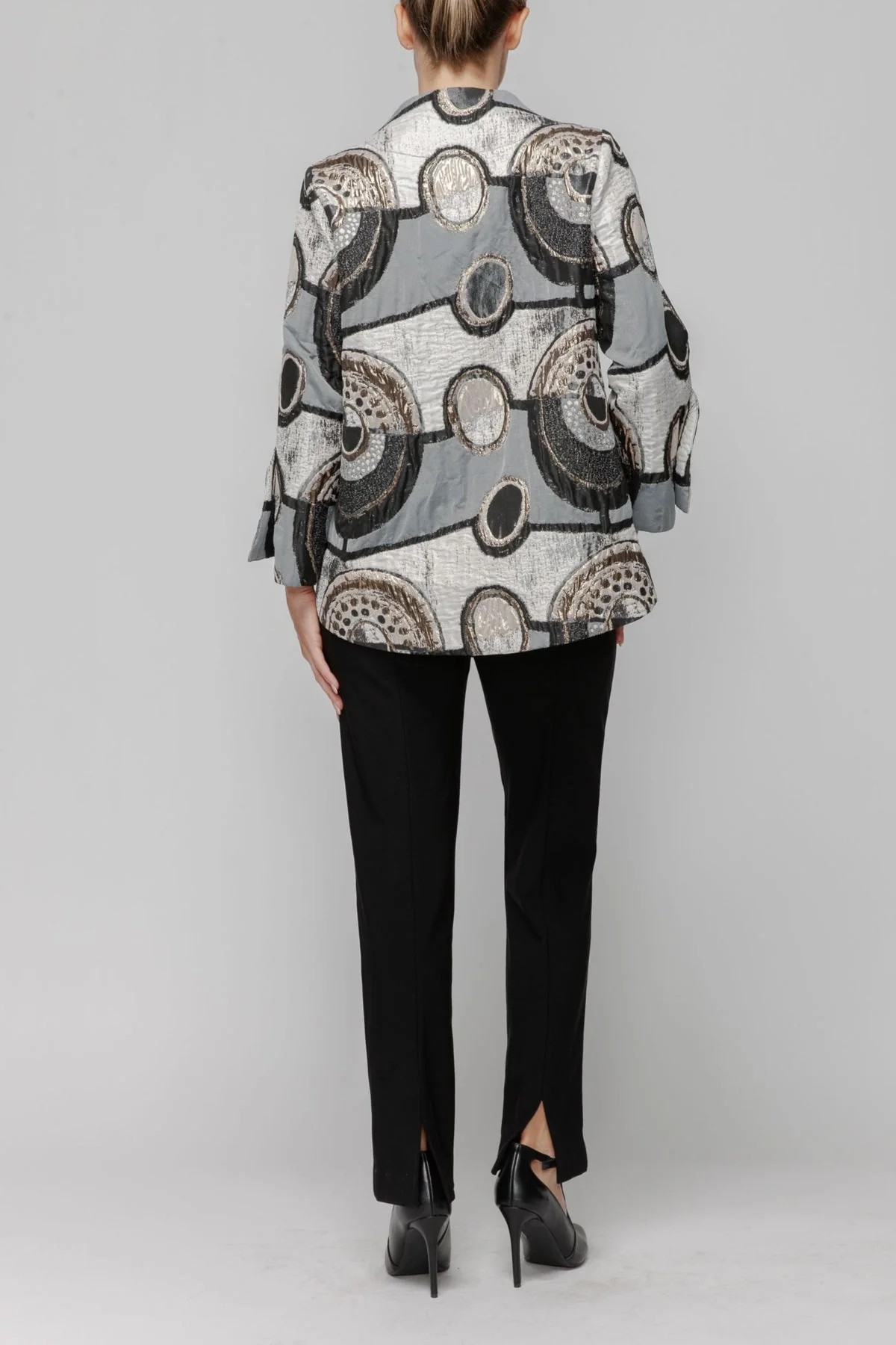 IC Collection Asymmetric Metallic Brocade Jacket - 7762J