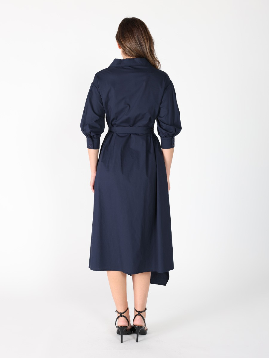 Bottom Wrap Shirt Collared Dress D38756