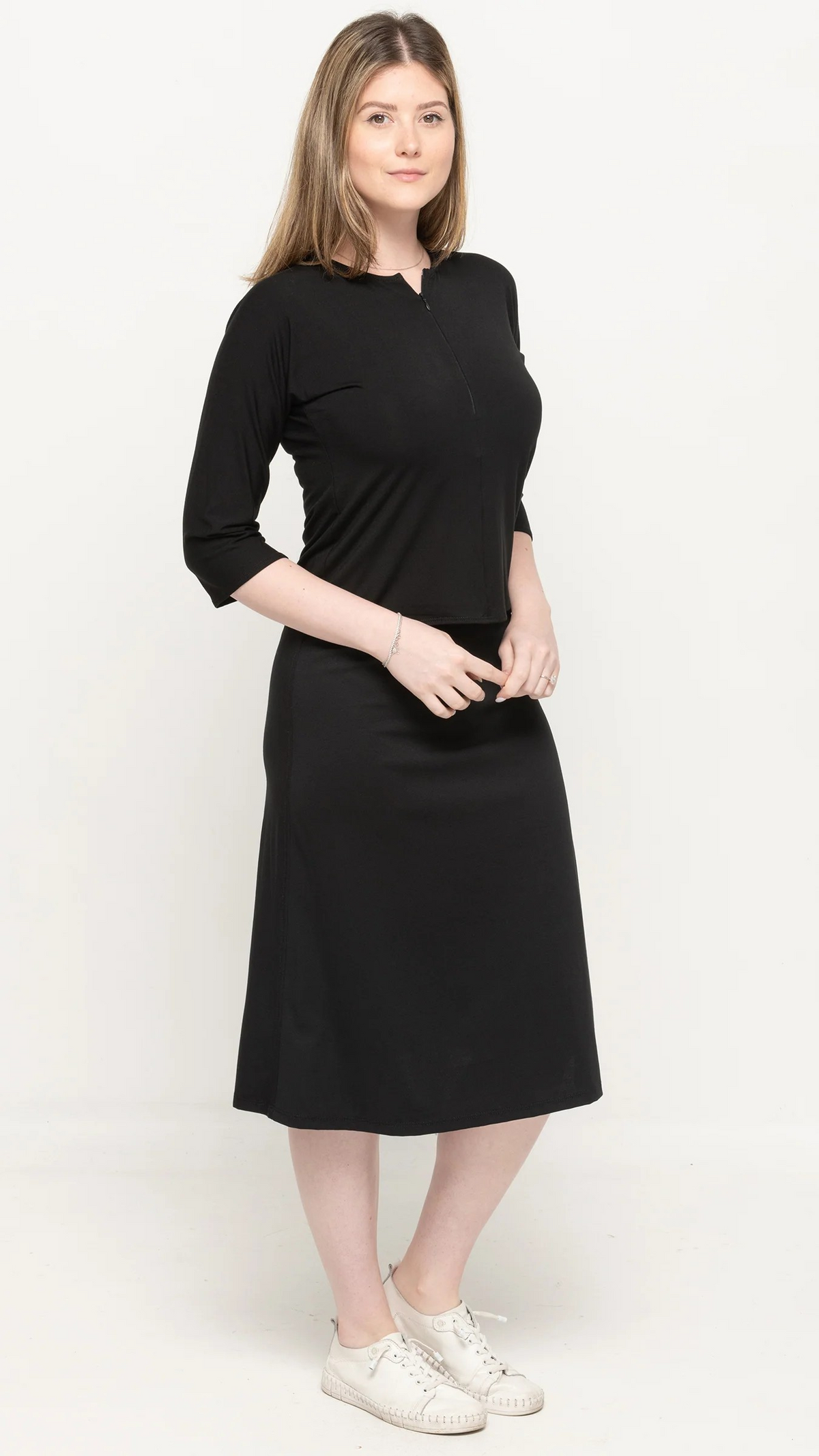 Bamboo Jersey 1/2 Zip Top T-shirt